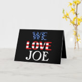 我々はジョーを愛し、アメリカ国旗 カード (黄色い花)