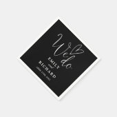 我々はスクリプトを実行する愛ハート白黒結婚の スタンダードカクテルナプキン (角)