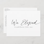 我々はスクリプトエレガントの結婚の発表を逃れた ポストカード (正面/裏面)