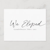 我々はスクリプトエレガントの結婚の発表を逃れた ポストカード (正面)