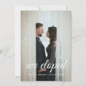 我々はスクリプトミニマルの写カスタム真の写真の結婚駆け落ち 案内状 (正面)