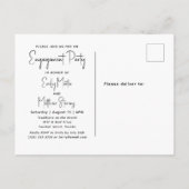 我々はスクリプ婚約したト写真シンプル婚約パーティ ポストカード (裏面)