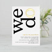 我々はスタイリッシュ文字QRコード金ゴールドフォイル実在インビティを行う 箔招待状 (立ち正面)