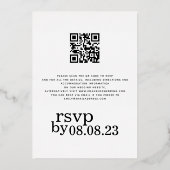 我々はスタイリッシュ文字QRコード金ゴールドフォイル実在インビティを行う 箔招待状 (裏面)