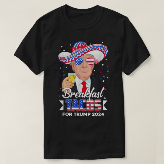 我々はタコス・アメリカ国旗のトランプ・メキシおもしろいコではない Tシャツ (デザイン正面)