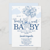 我々はチャイノアイジェリー赤ちゃんシャワーボーイを待つことができる 招待状 (正面/裏面)