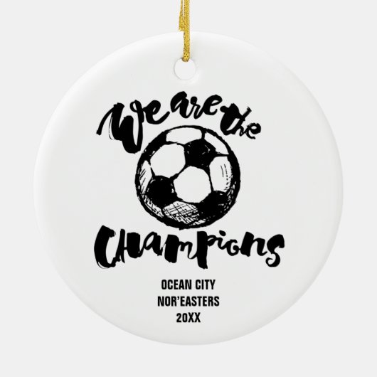 我々はチャンピオンズキッズサッカーパーソナライズされたである セラミックオーナメント (裏面)