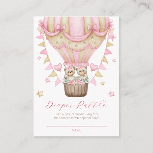 我々はツインガールおむつラッフルを心待ちできる エンクロージャーカード (正面)