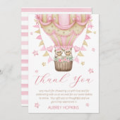 我々はツインガールの赤ちゃんシャワーを待つことができる サンキューカード (正面/裏面)