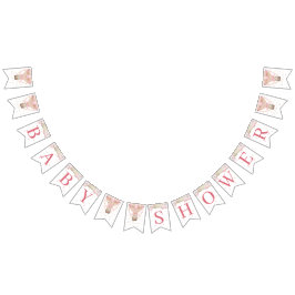 我々はツインガールの赤ちゃんシャワーを待つことができる バンティングフラッグ