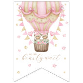 我々はツインガールの赤ちゃんシャワーを待つことができる バンティングフラッグ (第2の旗)