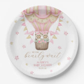 我々はツインガールの赤ちゃんシャワーを待つことができる ペーパープレート (正面)