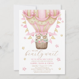 我々はツインガールの赤ちゃんシャワーを待つことができる 招待状