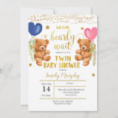 我々はツインベイビーシャワー招待状を待つことができる 招待状 (正面)