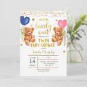 我々はツインベイビーシャワー招待状を待つことができる 招待状 (スタンド正面)