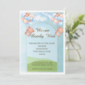 我々はツインベイビーシャワー招待状を待つことができ –  招待状 (スタンド正面)