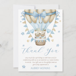 我々はツインボーイベビー散水を待つことができる サンキューカード