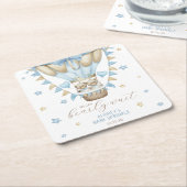 我々はツインボーイベビー散水を待つことができる スクエアペーパーコースター (アングル)