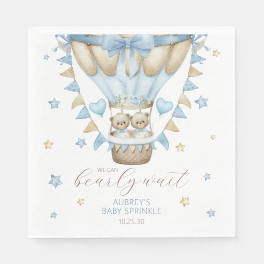 我々はツインボーイベビー散水を待つことができる スタンダードランチョンナプキン (正面)