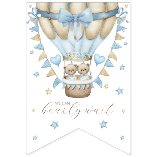 我々はツインボーイベビー散水を待つことができる バンティングフラッグ (第1の旗)