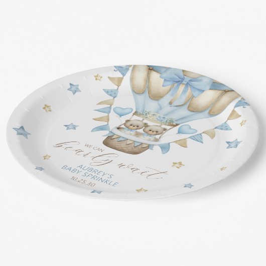 我々はツインボーイベビー散水を待つことができる ペーパープレート (アングル)