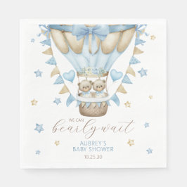 我々はツインボーイ赤ちゃんシャワーを待つことができる スタンダードランチョンナプキン