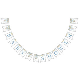 我々はツインボーイ赤ちゃんシャワーを待つことができる バンティングフラッグ