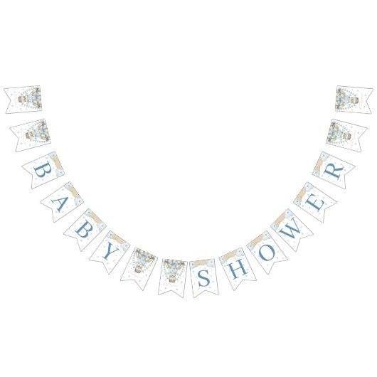 我々はツインボーイ赤ちゃんシャワーを待つことができる バンティングフラッグ (全)