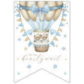 我々はツインボーイ赤ちゃんシャワーを待つことができる バンティングフラッグ (第1の旗)