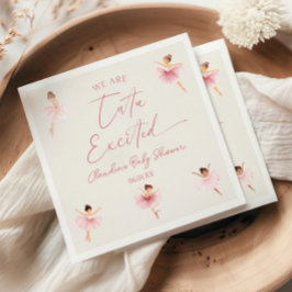 我々はツツ興奮バレリーナピンクベビーシャワー スタンダードカクテルナプキン