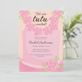 我々はツツ興奮バレリーナピンクベビーシャワー 招待状 (スタンド正面)