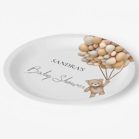 我々はテディベア気球を待つことができる ペーパープレート (アングル)