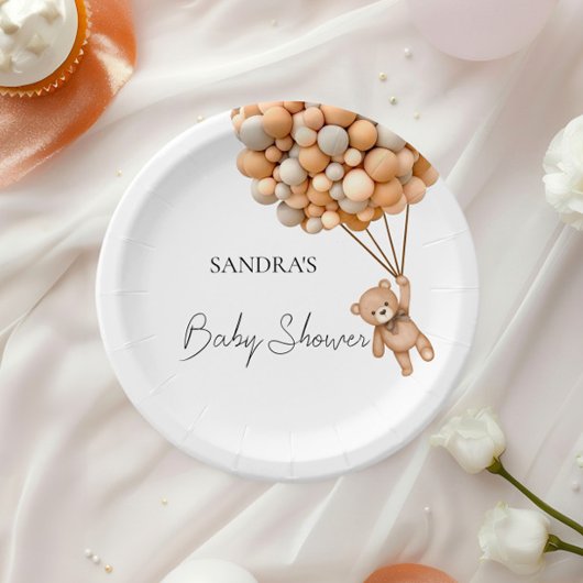 我々はテディベア気球を待つことができる ペーパープレート