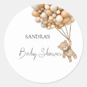 我々はテディベア気球を待つことができる ラウンドシール (正面)