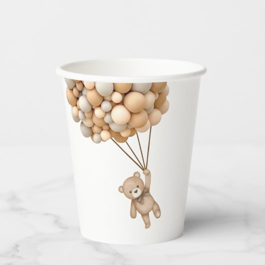 我々はテディベア気球を待つことができる 紙コップ (正面)