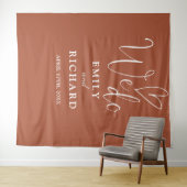 我々はテラコッタの結婚写真の背景を行う タペストリー (インサイチュ(横))