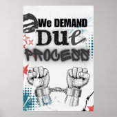 我々はデュープロセスを要求 – グラフィティスタイル抗議Pos ポスター (正面)