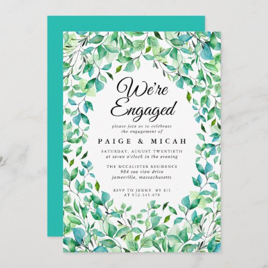 我々はトロピカル婚約した婚約発表 招待状 (正面/裏面)