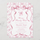 我々はトーイルのテディ赤ちゃんシャワーを待つことができる 招待状 (正面/裏面)