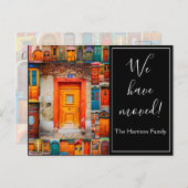 我々はドアを動モダン動する発表を移動した 案内ポストカード (正面/裏面)