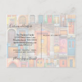 我々はドアを動モダン動する発表を移動した 案内ポストカード (裏面)