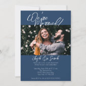 我々はネイビー結婚した・ブルー・エロペメント 招待状 (正面)