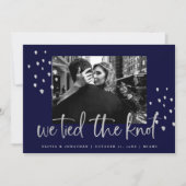 我々はノットシルバー文字結婚の発表を結んだ 招待状 (正面)