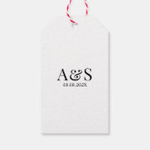 我々はノットプレッツェルの結婚ラベルを結んだ ギフトタグ (裏面)