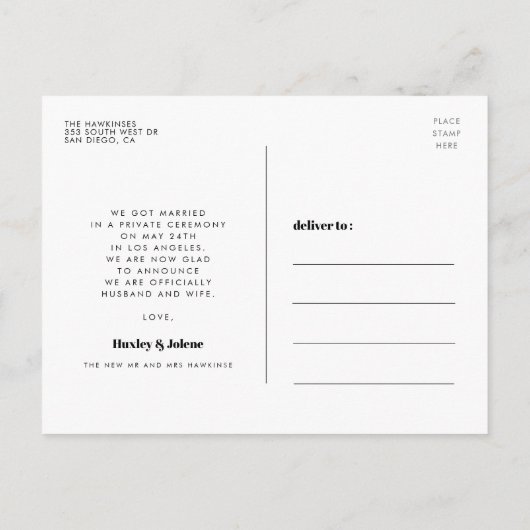 我々はノットヴィンテージレトロなスクリプトの写真を結んだ ポストカード (裏面)