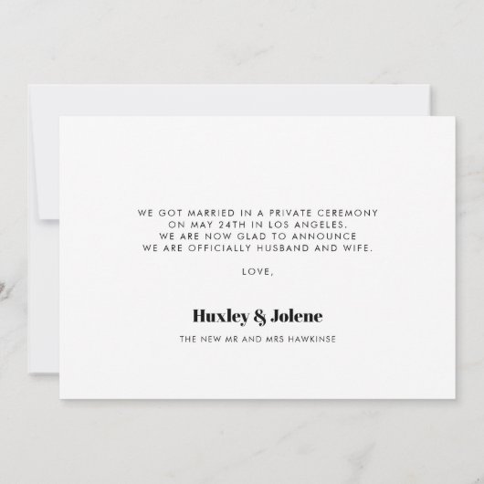 我々はノットヴィンテージレトロなスクリプトの写真を結んだ 案内状 (裏面)