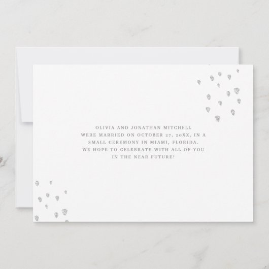 我々はノット·シルバー·文字の結婚発表を結んだ 招待状 (裏面)