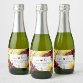 我々はハートひまわり結婚の飲料ラベルを作る スパークリングワインラベル (ボトル)