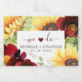 我々はハートひまわり結婚の飲料ラベルを作る スパークリングワインラベル (シングルラベル)