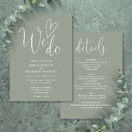 我々はハートセージ・グリーン結婚ズ 招待状